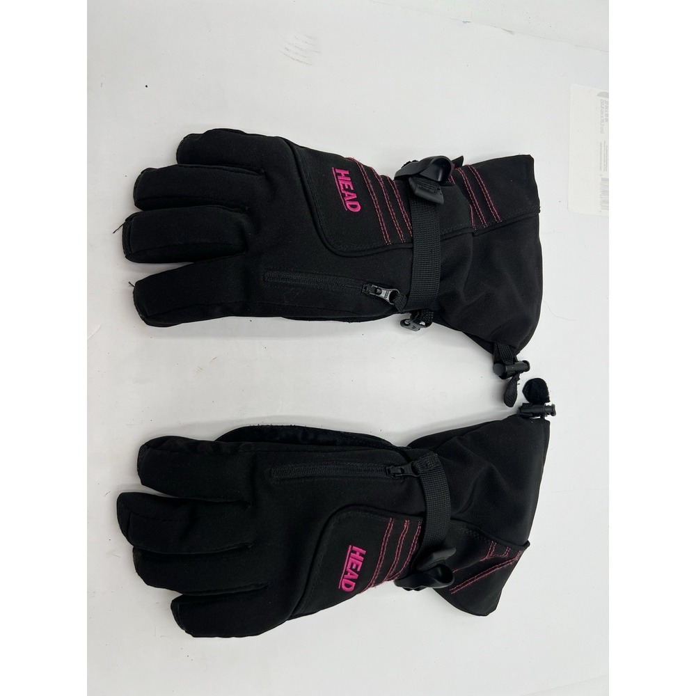 HEAD Women's Ski Snow Gloves Medium Black Pink Waterproof Breathable Winter